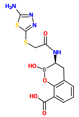 (image for) MC006221 (R)-3-(2-(5-Amino-1,3,4-thiadiazol-2-ylyhio)acetamido)-2-hydroxy-3,4-dihydro-2H-benzo[e][1,2]oxaborinine-8-carboxylic acid